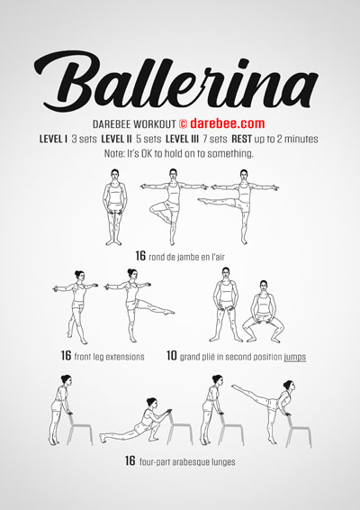 Ballerina is a Darebee home-fitness lower body strength workout that helps you get stronger, faster and more agile.