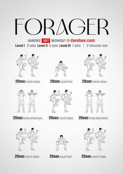 Forager is a Darebee home-fitness workout that helps you become fitter, stronger and faster, sooner. 