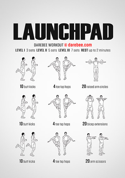 Launchpad is a Darebee home fitness no-equipment workout you can do at home that will help you get fitter and feel healthier.