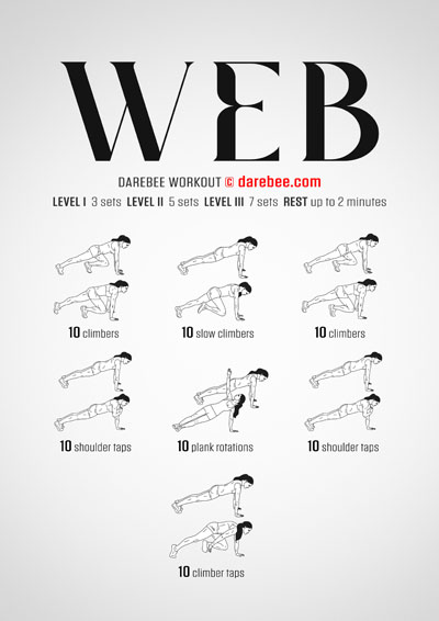 Web is a DAREBEE home fitness no-equipment beginner-friendly total body home fitness routine that will improve your endurance and help you lose weight.