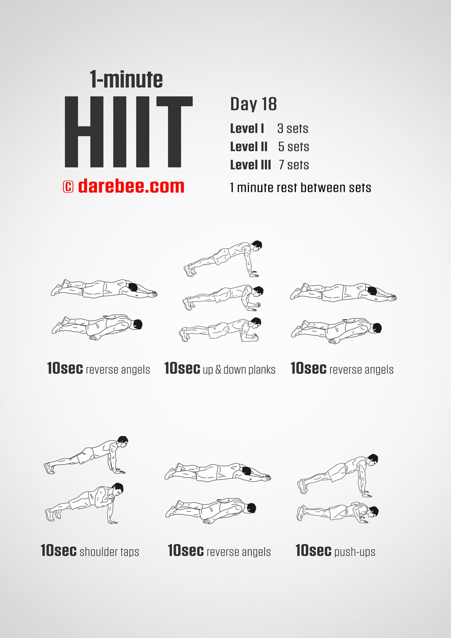 1-Mniute HIIT - 30-Day Program by DAREBEE