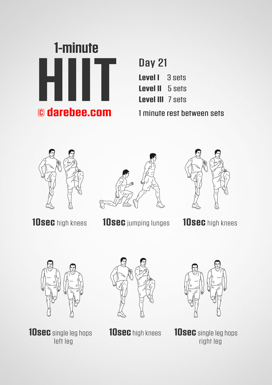 1-Mniute HIIT - 30-Day Program by DAREBEE