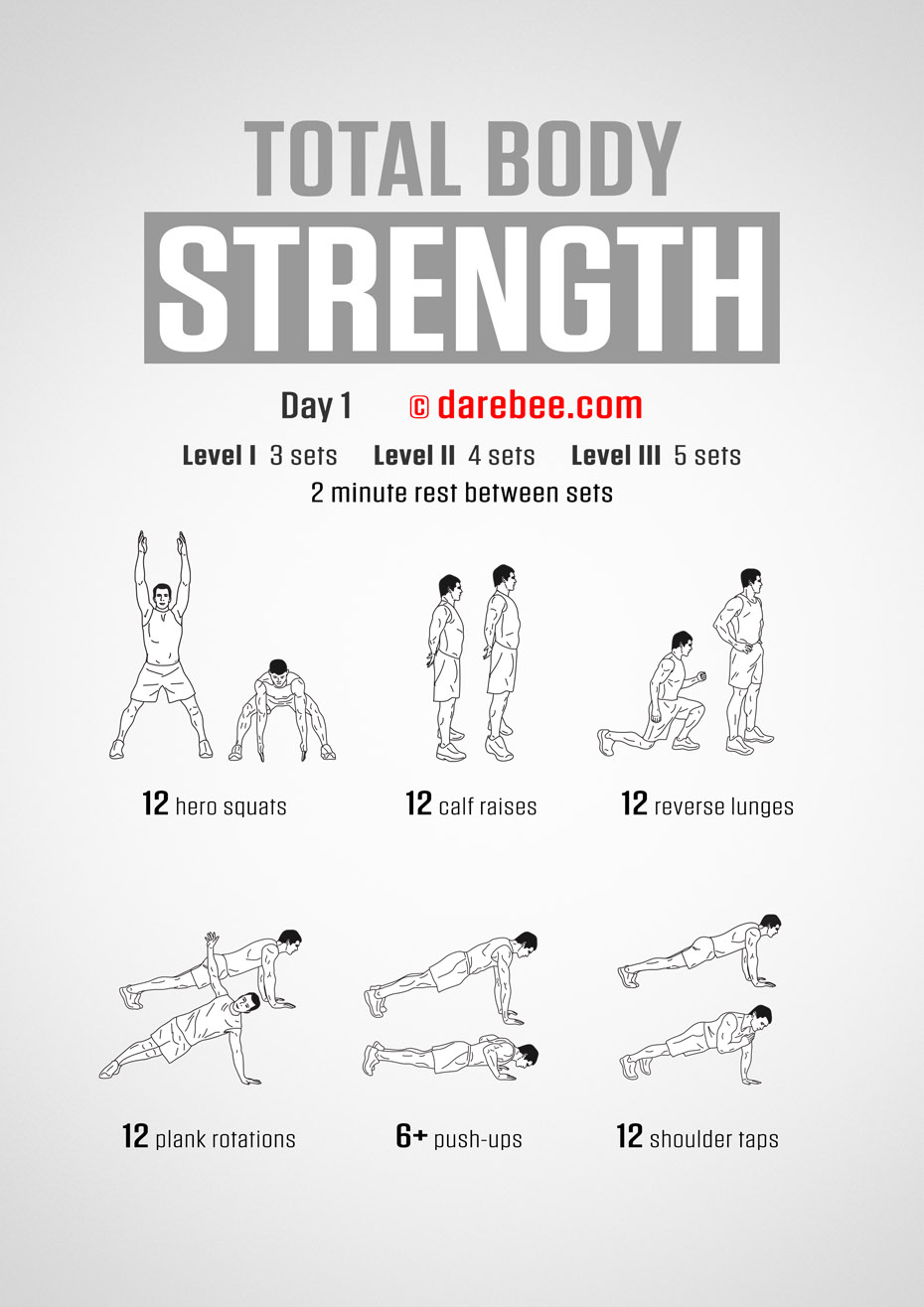 Total Body Strength 30 Day Program by DAREBEE