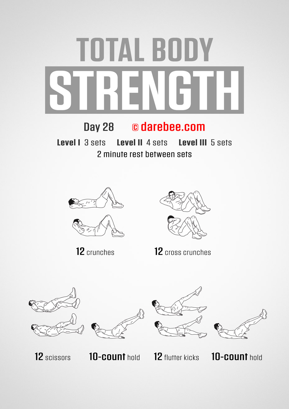 Total Body Strength 30 Day Program by DAREBEE