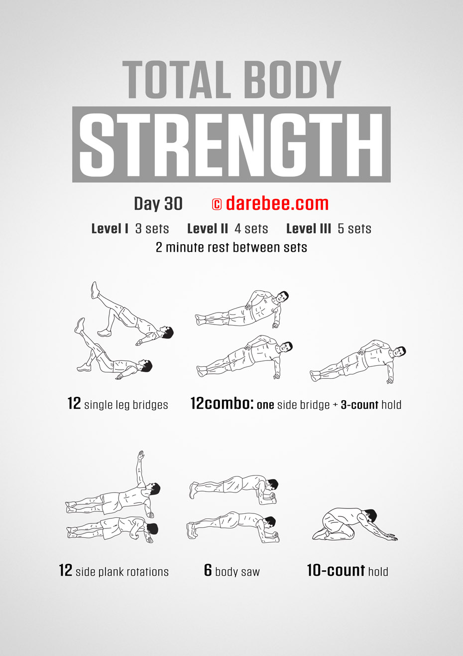 Total Body Strength 30 Day Program by DAREBEE