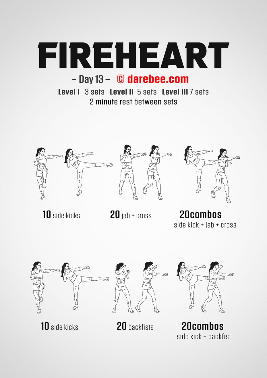 Fireheart - No-Equipment Fitness Program by DAREBEE