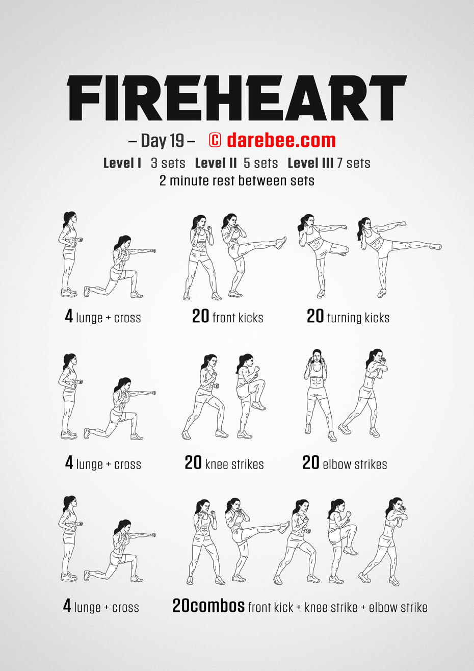 Fireheart - No-Equipment Fitness Program by DAREBEE