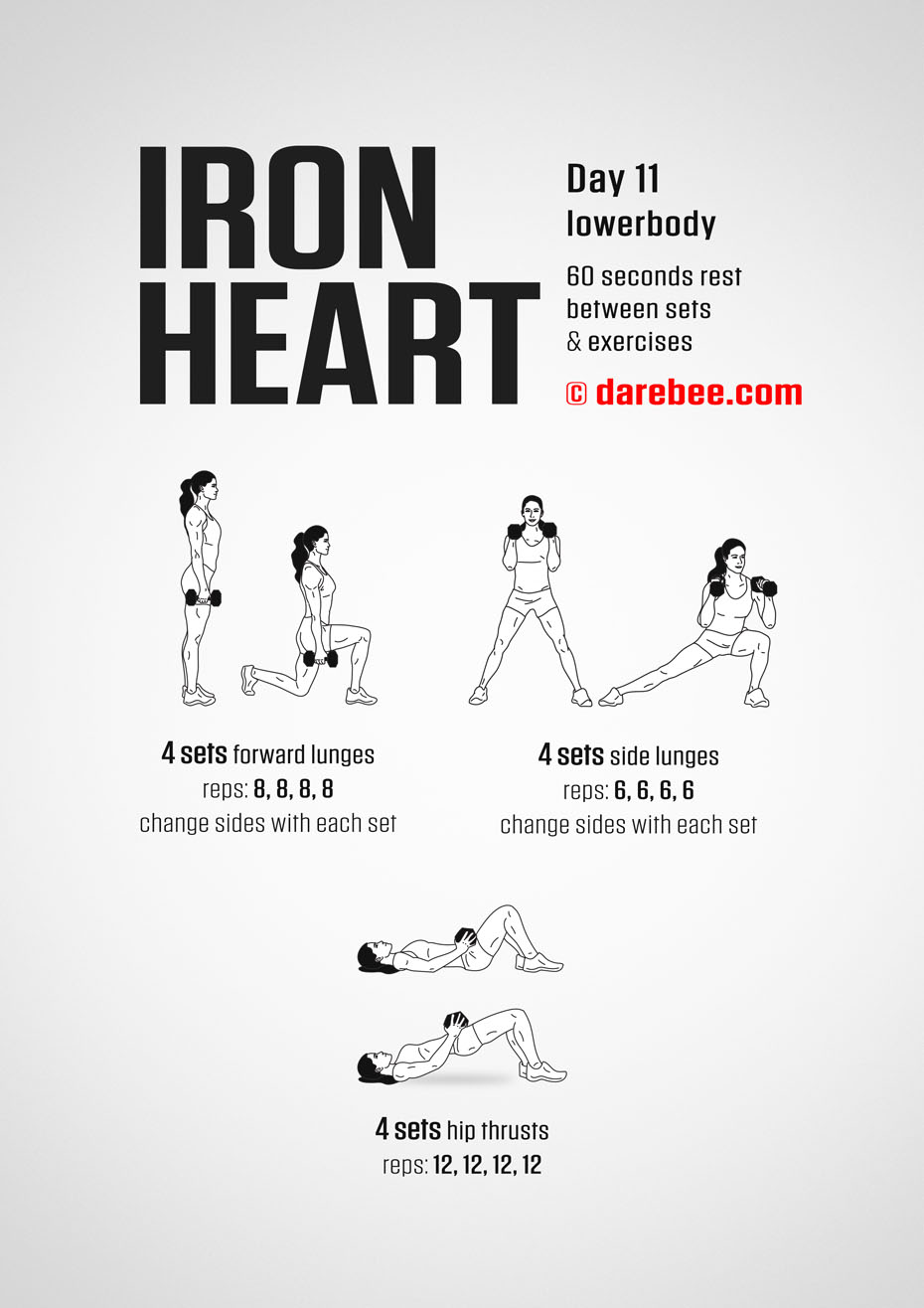 Ironheart - 30 Day Muscle Definition Dumbbell Program by DAREBEE