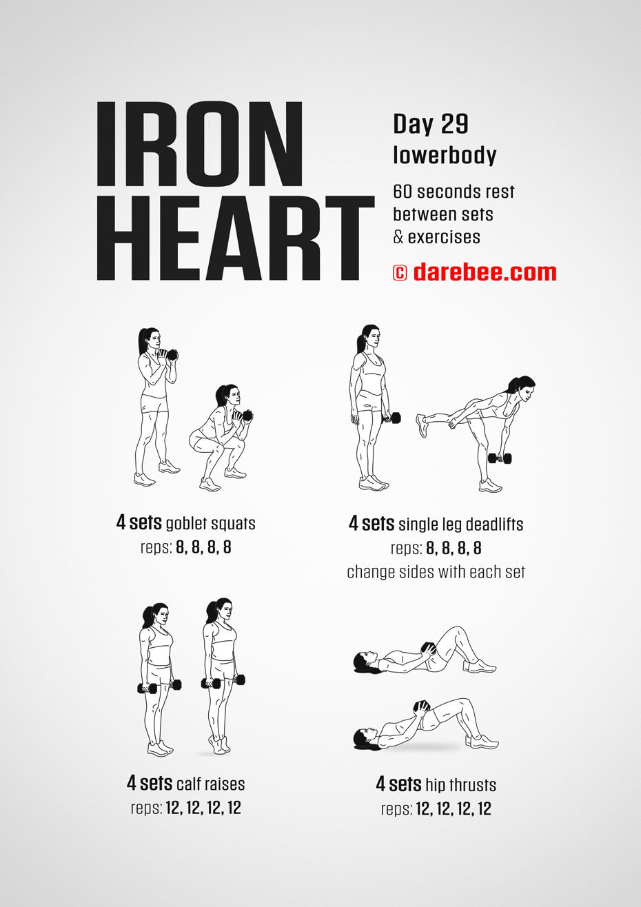 Ironheart - 30 Day Muscle Definition Dumbbell Program by DAREBEE
