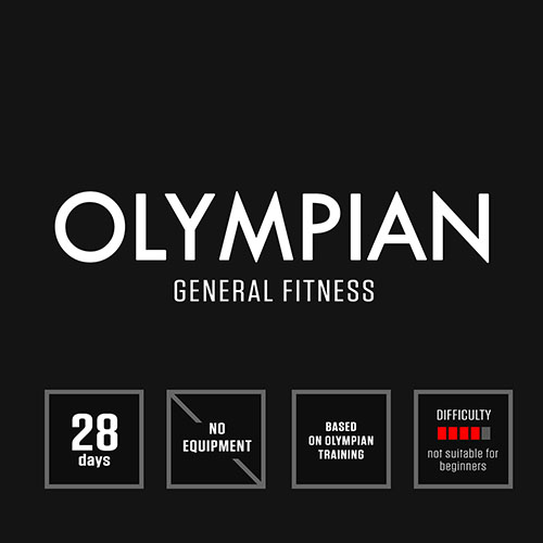 The Olympian is a 28-day no-equipment fitness program designed to mimic the training of the Ancient Greeks and the famed Olympians.