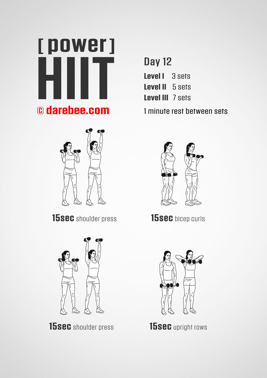 Power HIIT - Dumbbells  Fitness Program by DAREBEE