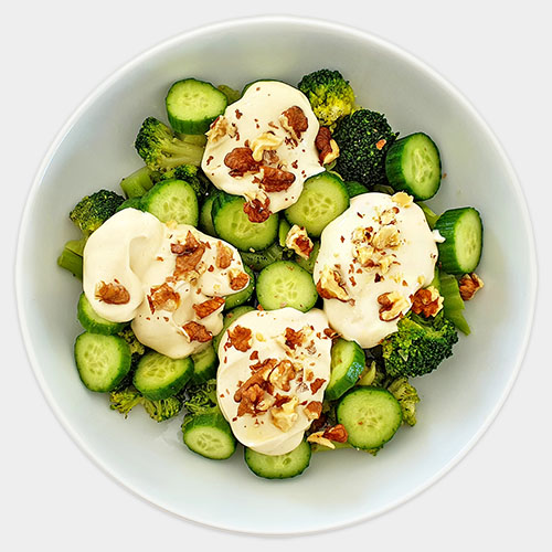 Darebee plant-based Broccoli Cucumber Salad recipe