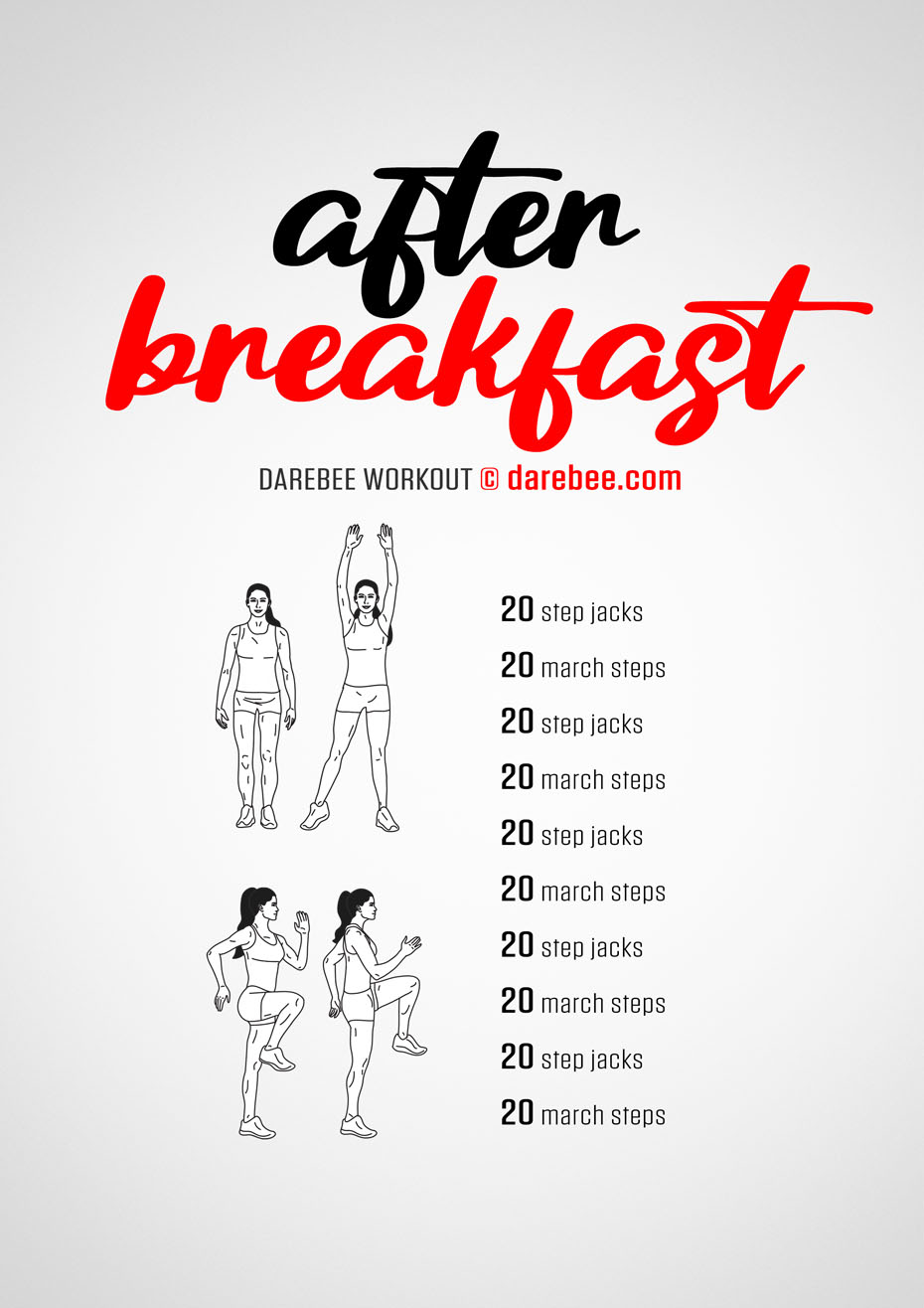 After Breakfast is a DAREBEE home fitness, no-equipment aerobic and cardiovascular workout that will help you improve your endurance.