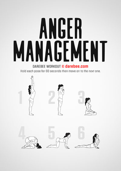 Anger Management is a DAREBEE home fitness, no-equipment yoga-based workout that helps you re-center yourself and find your inner peace as you help your body stretch and become stronger and more agile.