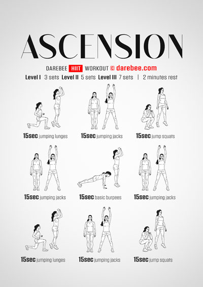 Ascension is a Darebee home-fitness HIIT workout that helps you become stronger, faster and leaner at home. 