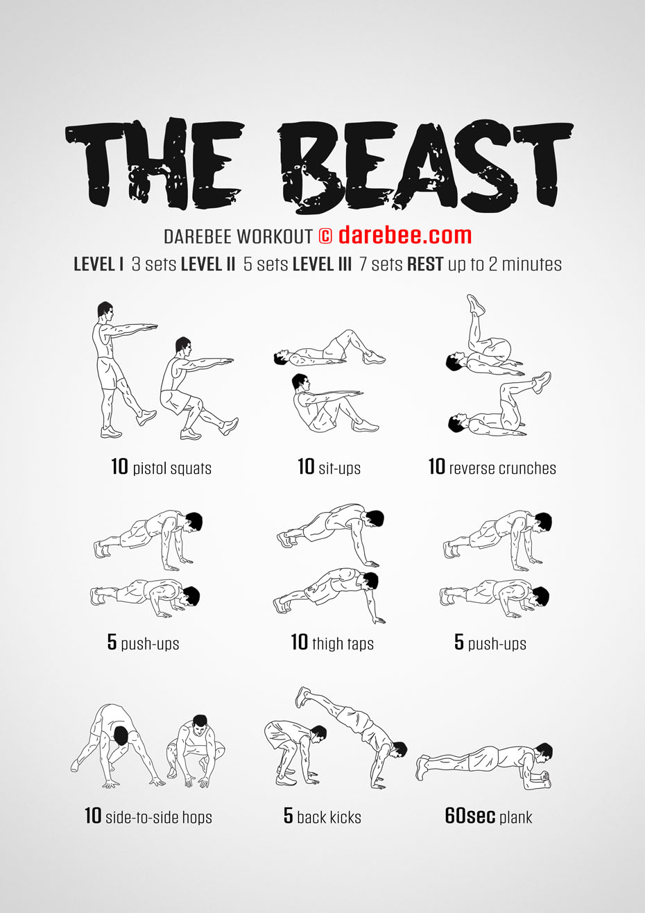 15 Minute The Beast Workout Plan for Beginner