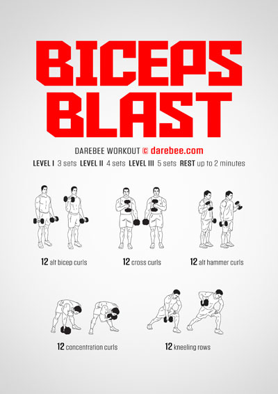 Biceps Blast is a Darebee home-fitness dumbbell workout for the biceps that helps you build real upper body strength. 