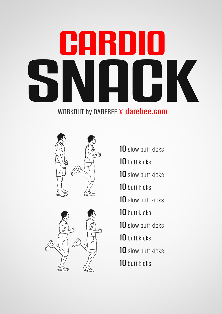 Cardio Snack is a DAREBEE home fitness no-equipment micro-workout that will get you feeling good on days when you don't have time for a full-blown workout.