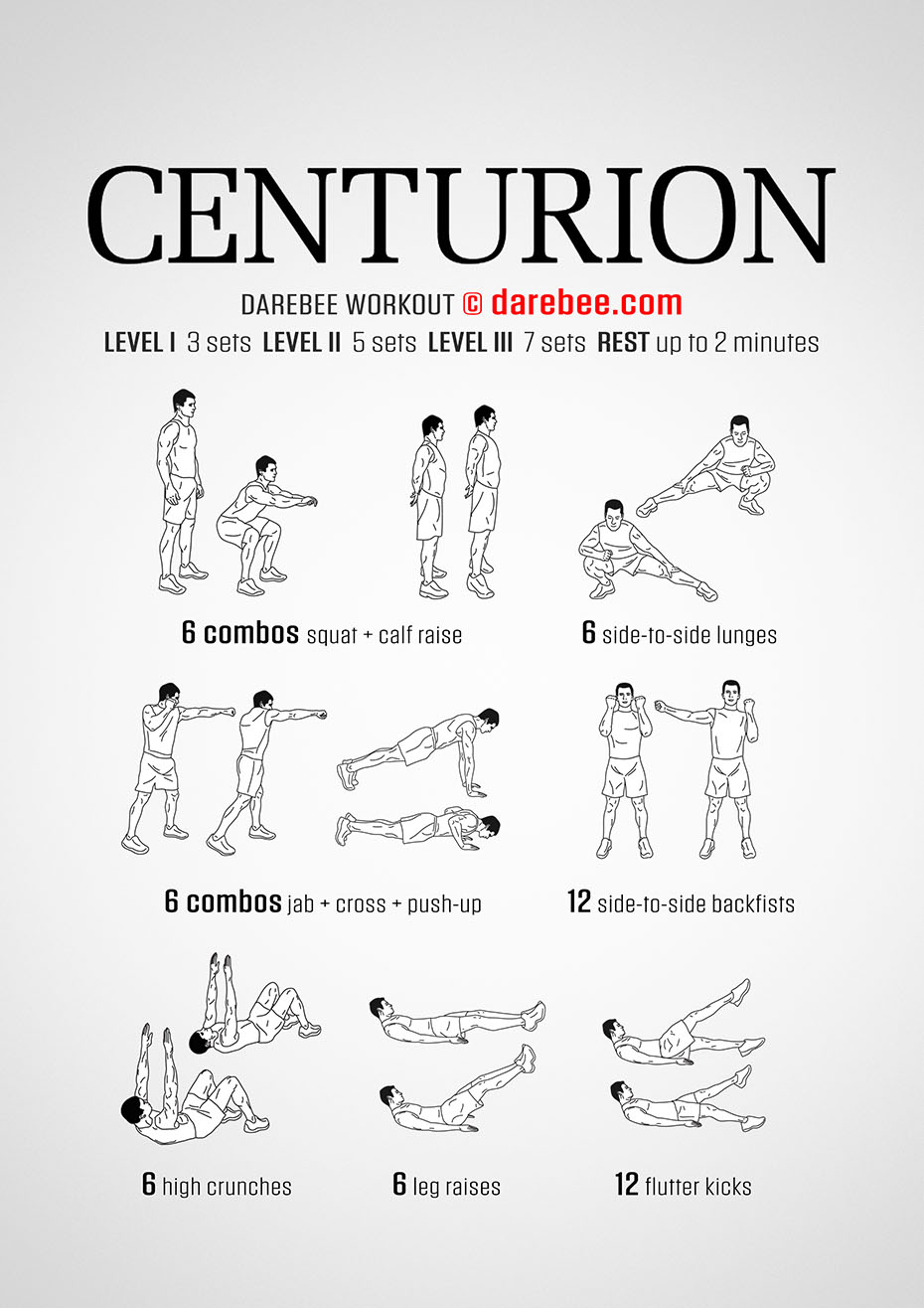 Centurion is a Darebee home fitness, no-equipment total body strength workout you can do at home that will help you feel stronger and be healthier.