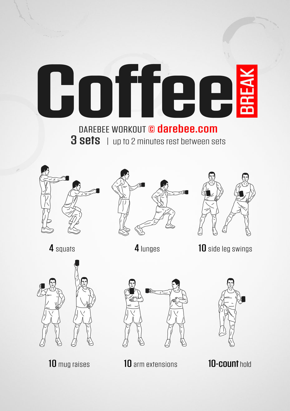 coffee break workout darebee workouts timer pause start restart