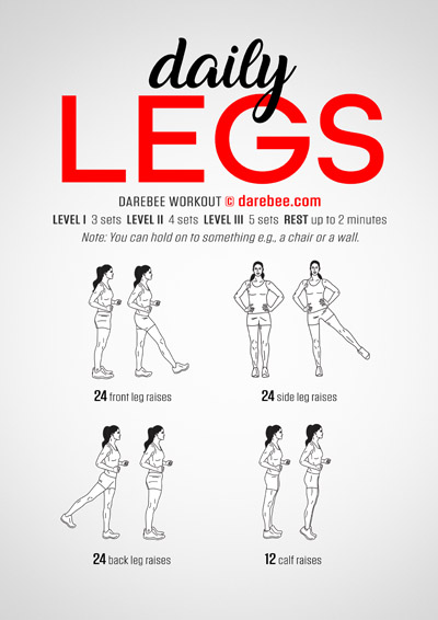 Daily Legs is a DAREBEE home fitness no-equipment lower body strength and mobility workout that helps your lower body become stronger.