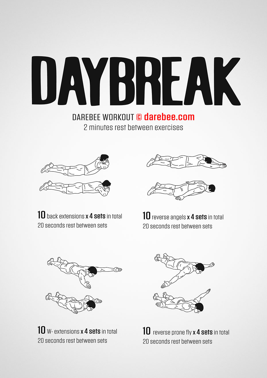 Daybreak is a DAREBEE home fitness, no-equipment upper body strength workout you can do at home.