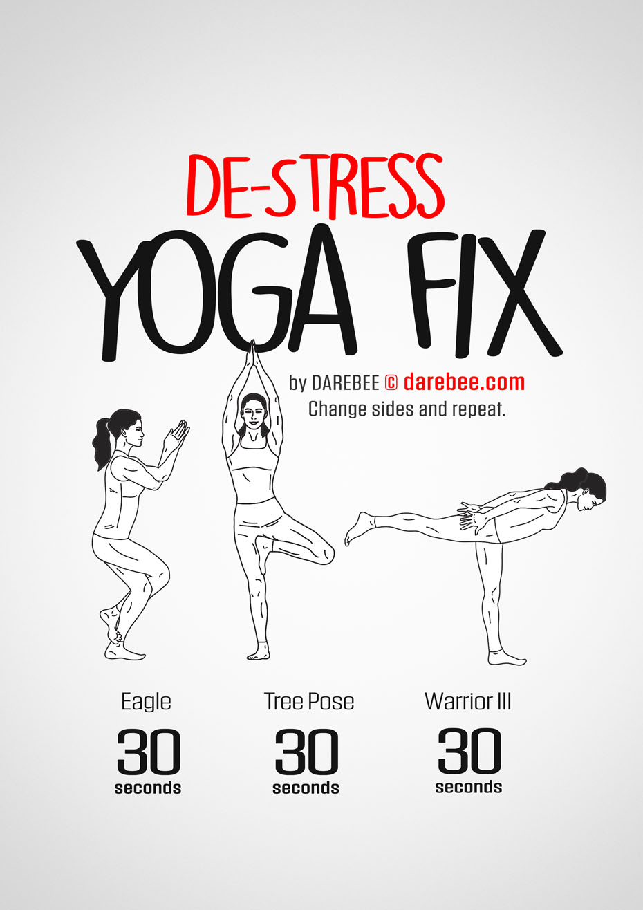 DAREBEE on X: Workout of the Day: De- Stress Yoga Fix