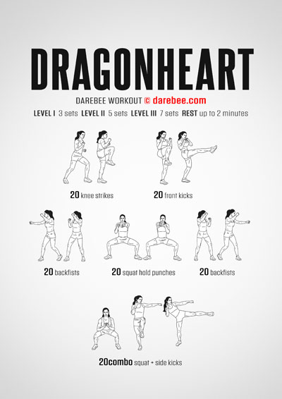 Dragonheart is a DAREBEE home fitness, no-equipment combat moves workout that will change you inside and out.
