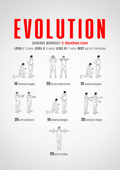 Evolution is a Darebee home-fitness workout that helps you develop strength, agility and joint stability.