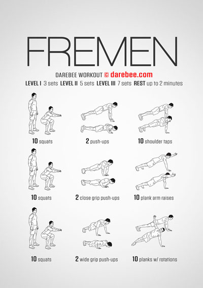 Fremen is a Darebee home fitness no-equipment strength and speed workout that will also test your endurance.  