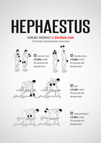 Hephaestus is a Darebee home fitness resistance workout