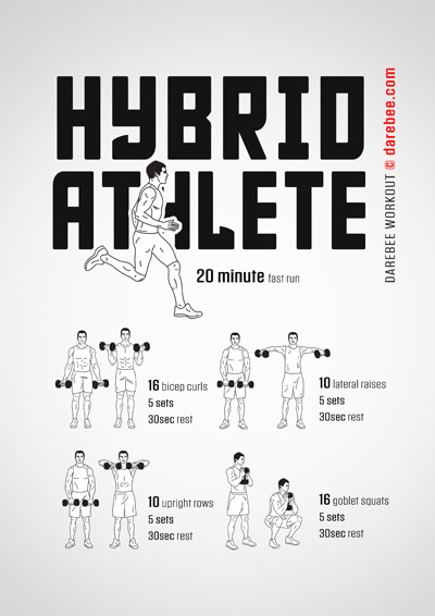 Hybrid Athlete is a Darebee home-fitness workout that's designed to help you break out of a rut and experience fresh physical fitness gains.
