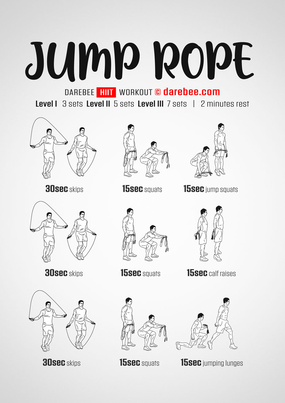 Jump Rope is a Darebee home-fitness High Intensity Interval Training workout you can do at home. 