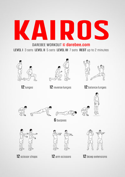 Kairos is a Darebee no-equipment full-body strength home workout. 