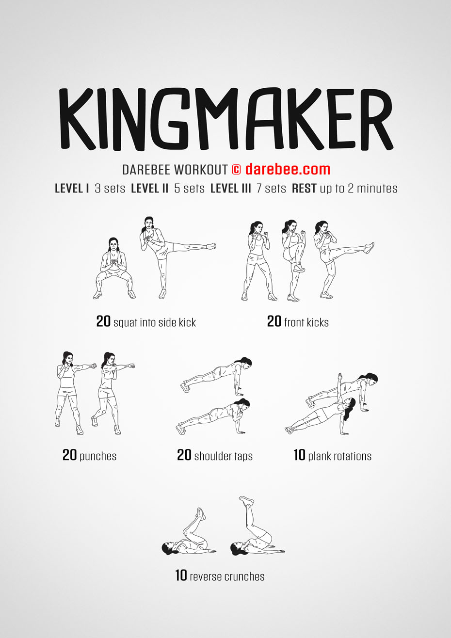Kingmaker is a Darebee, home-fitness, combat moves based workout