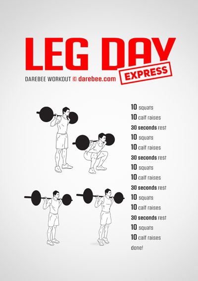 Leg Day is a Darebee resistance training workout that targets lower body muscles to make them stronger. 