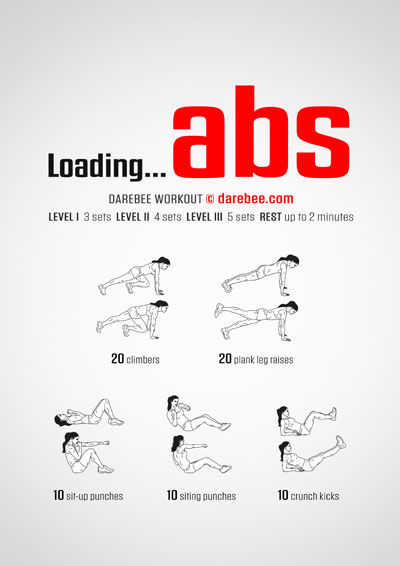 Loading Abs is a Darebee home fitness workout that helps you get better, more powerful abs and a coordinated body. 