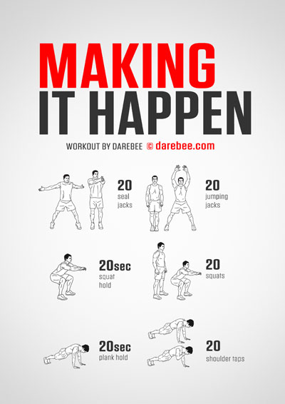 Making It Happen is a DAREBEE no-equipment home fitness workout that will help you get stronger and feel great in your own body.