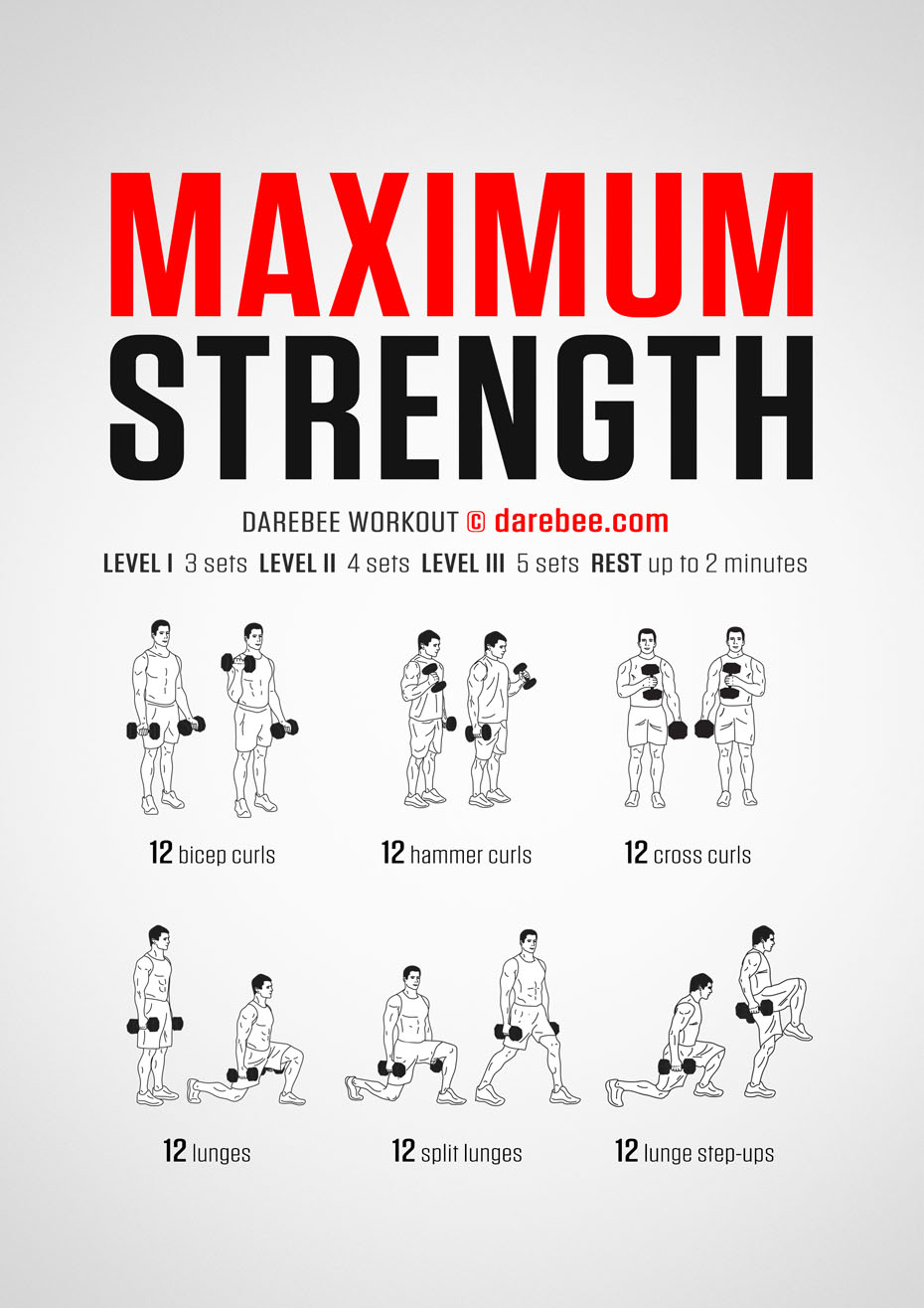 Maximum Strength is a DAREBEE total body strength and conditioning workout designed to help you develop an overall stronger body.