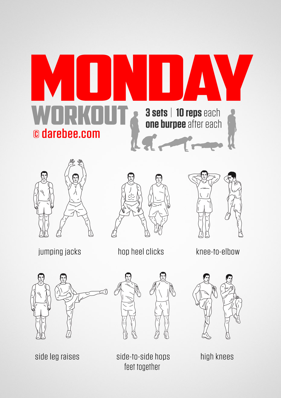 30 Minute Workout Plan Monday Through Friday for Burn Fat fast