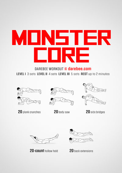 Monster Core is a Darebee home fitness workout for your abs