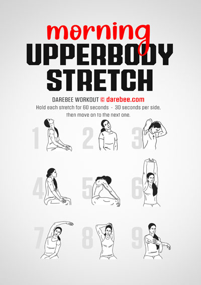 Morning Upperbody Stretch is a DAREBEE home fitness no equipment yoga based workout that helps your mind and body feel younger at the beginning of your day.