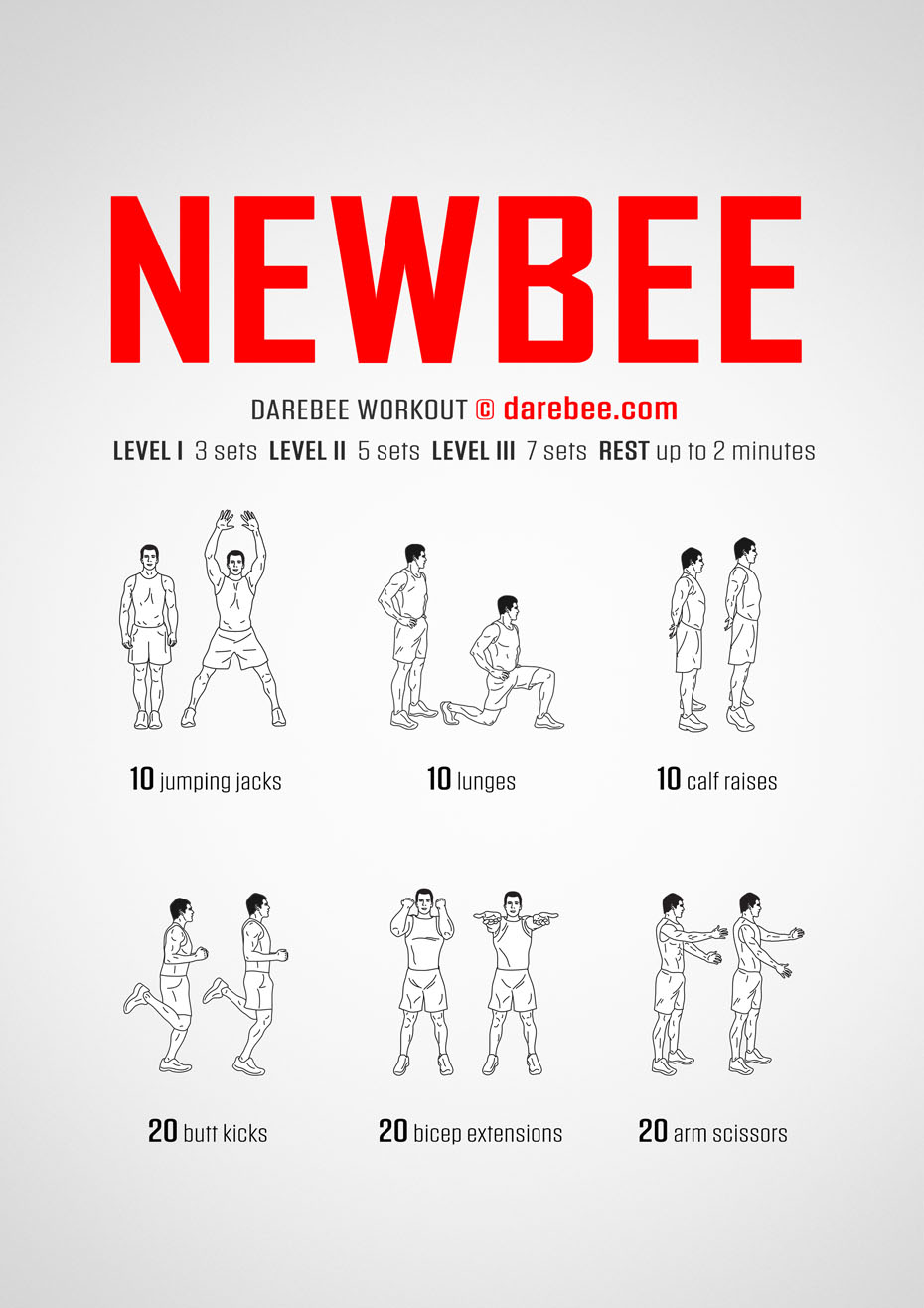 Newbee is a Darebee home-fitness workout that eases you into moving your body, helping you develop all the physical attributes you will need without emptying your power bank. 