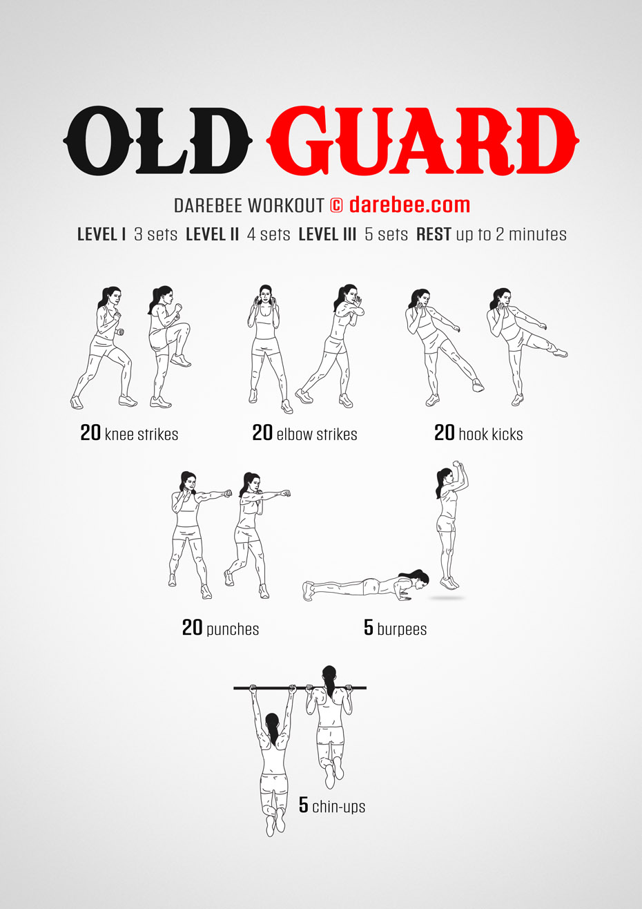 the Old Guard is a DAREBEE home fitness workout that helps you build strength, endurance and mobility.