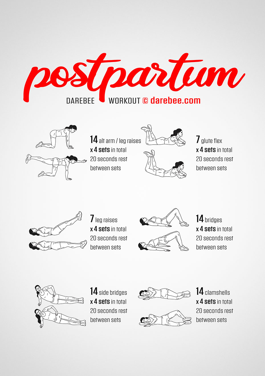POWRX Postpartum Exercises  Baby workout, Postnatal workout, Post partum  workout