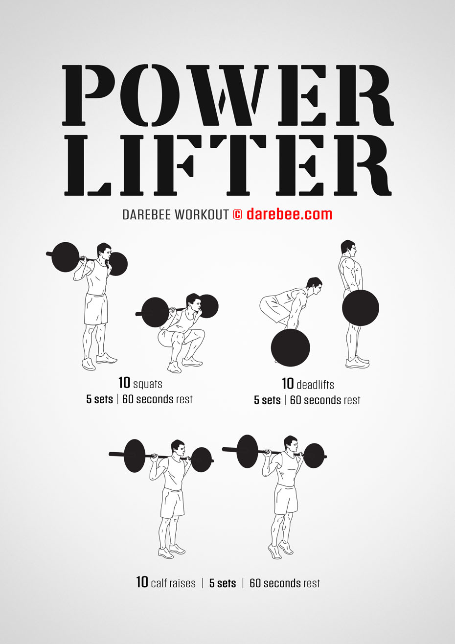 Powerlifter is a DAREBEE home fitness, strength workout that uses extra weight to trigger the body's adaptation response to help you increase your strength.