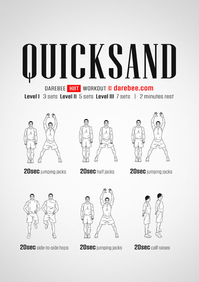 Quicksand is a Darebee home-fitness HIIT workout that will make you feel stronger and be healthier faster. 