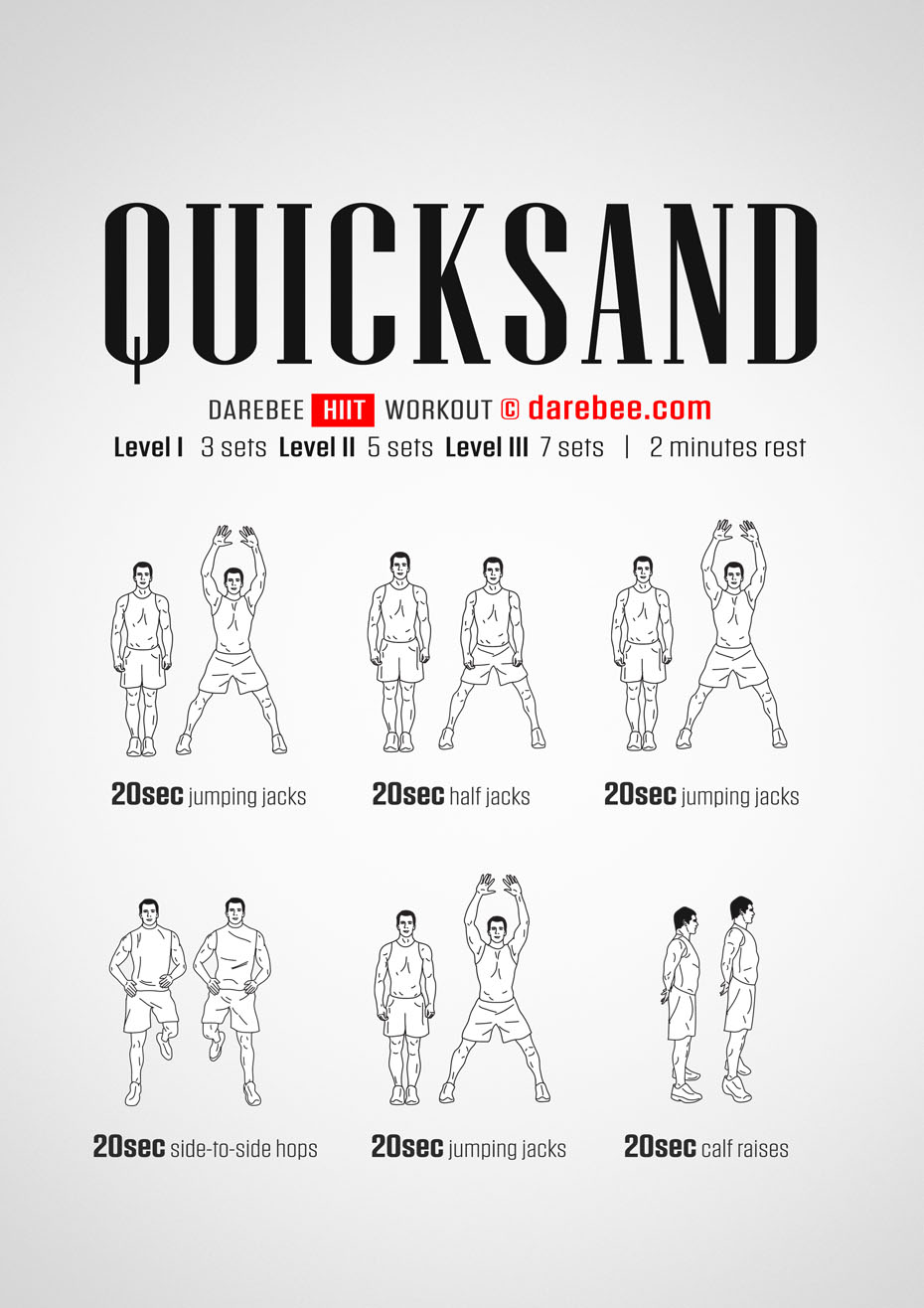 Quicksand is a Darebee home-fitness HIIT workout that will make you feel stronger and be healthier faster. 