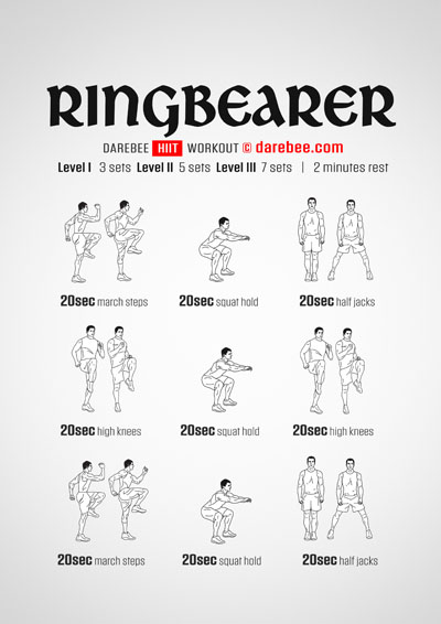 Ringbearer is a Darebee home fitness lower body strength workout that will help you make light of any difficult lower body work.