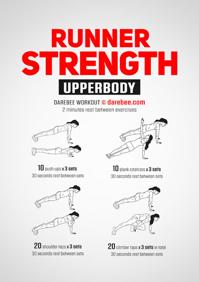 Runner Strength is an upper body strength Darebee home fitness workout everyone can benefit from.
